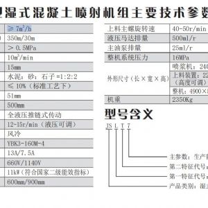 JSLT7 型濕式混凝土噴射機(jī)組 （新型礦用遠(yuǎn)距離噴射機(jī)組）