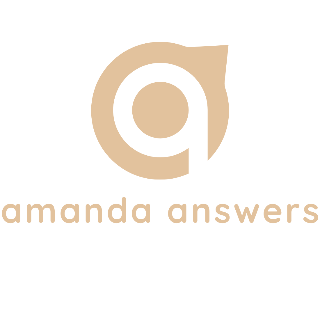 amanda answers logo with words white background